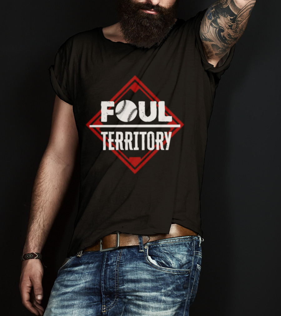 Foul Territory Baseball Diamond Red T-Shirt