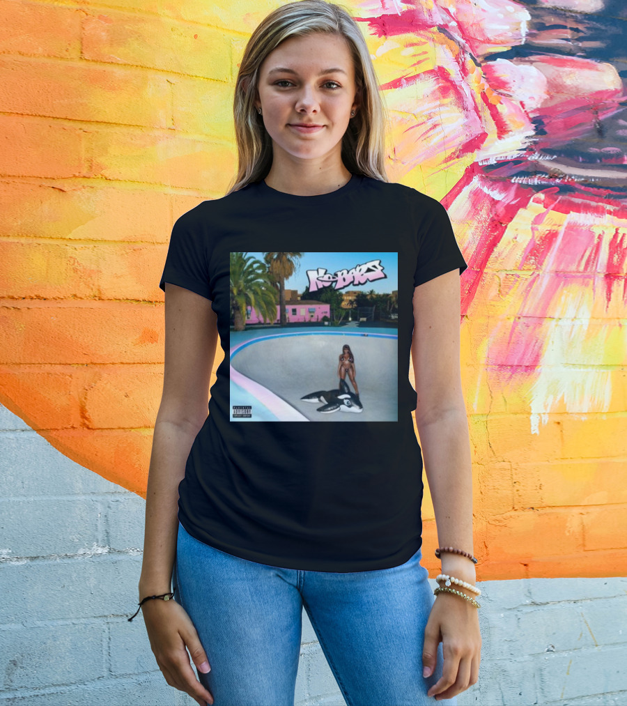 Thegirljt No Bars Inflatable Whale Pool Void Pink House Palm Trees T-Shirt