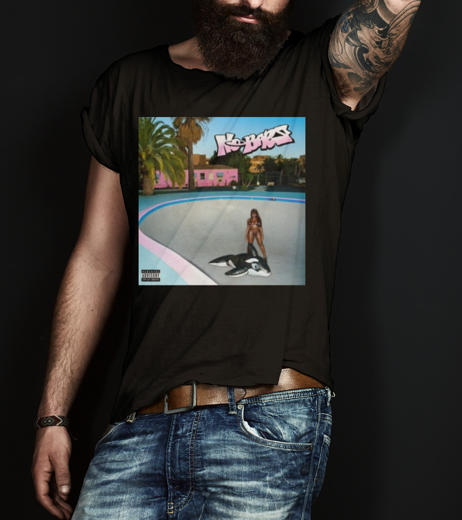 Thegirljt No Bars Inflatable Whale Pool Void Pink House Palm Trees T-Shirt