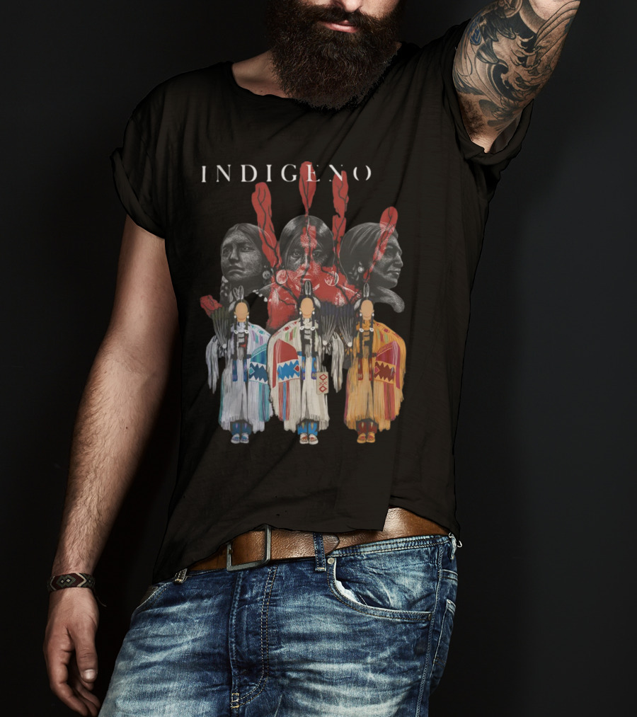 INDIGENO Native American Indigenous Red Hand Indian Ravens T-Shirt