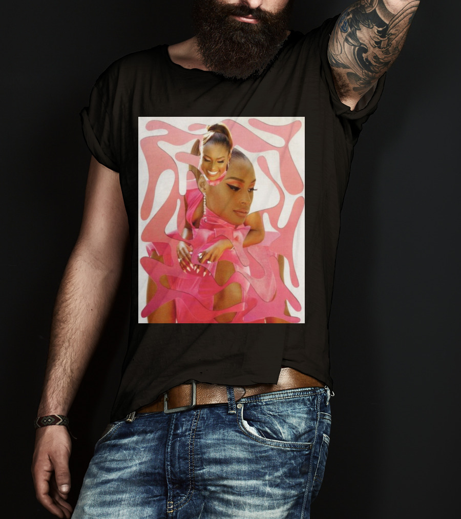 Ian Woods Issa Rae At The Barbie Fragmented Pink T-Shirt