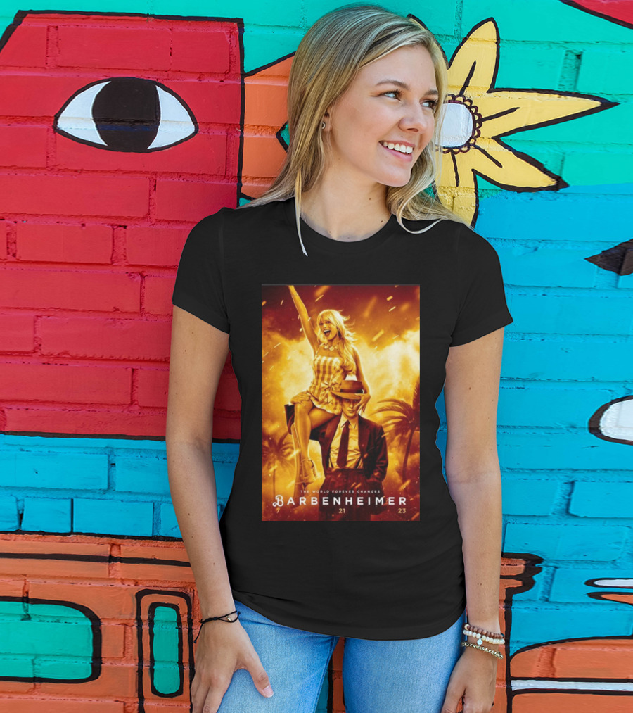 Barbenheimer 7 21 23 The World Forever Changes Stevereevesart T-Shirt