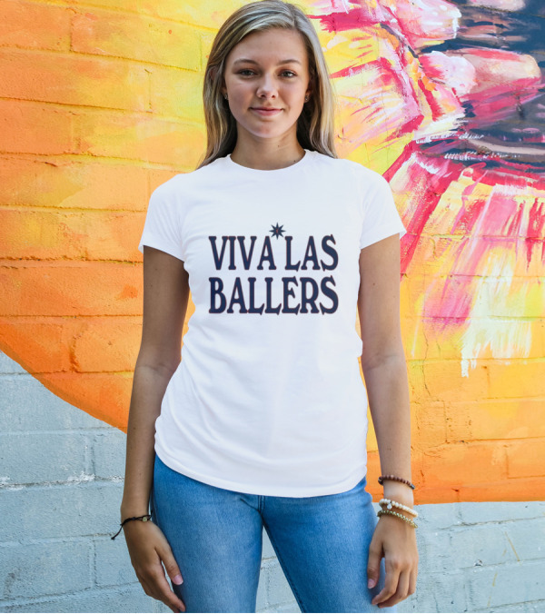 Viva Las Ballers Basketball Theme Vegas Style Phrase T-Shirt