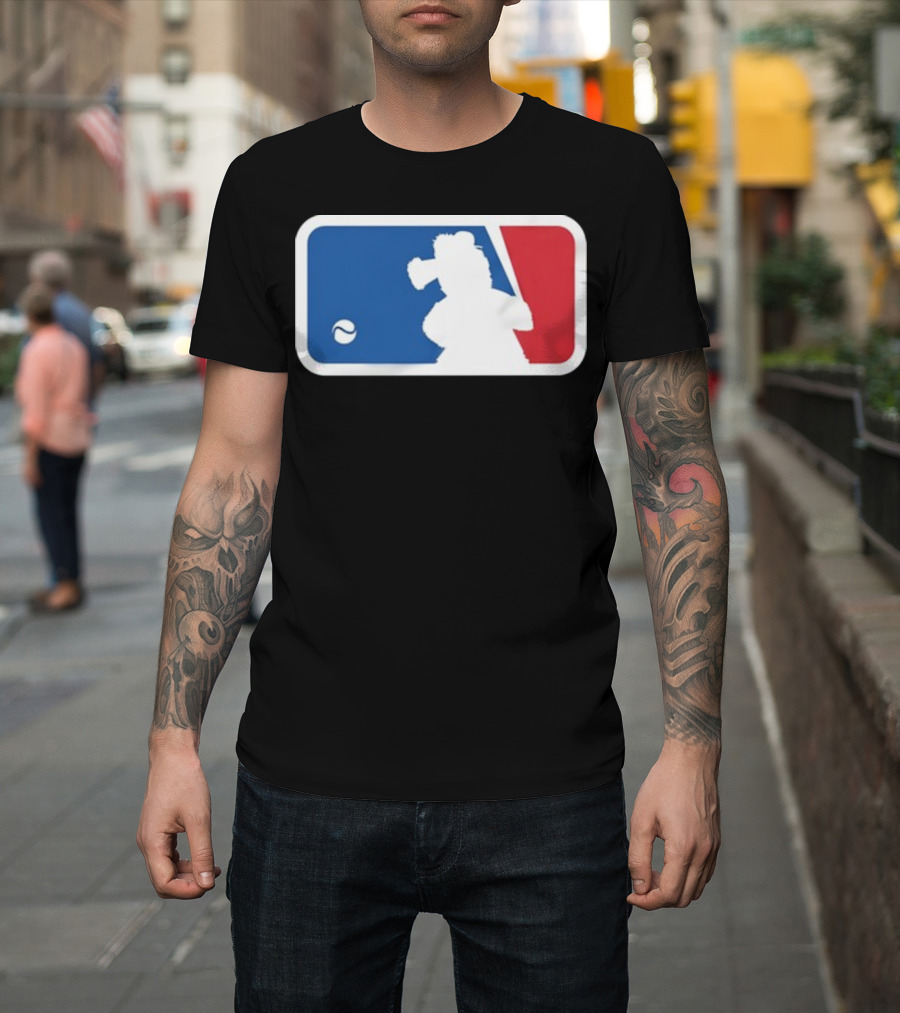 Major Baseball Phan Blue Red Mascot T-Shirt