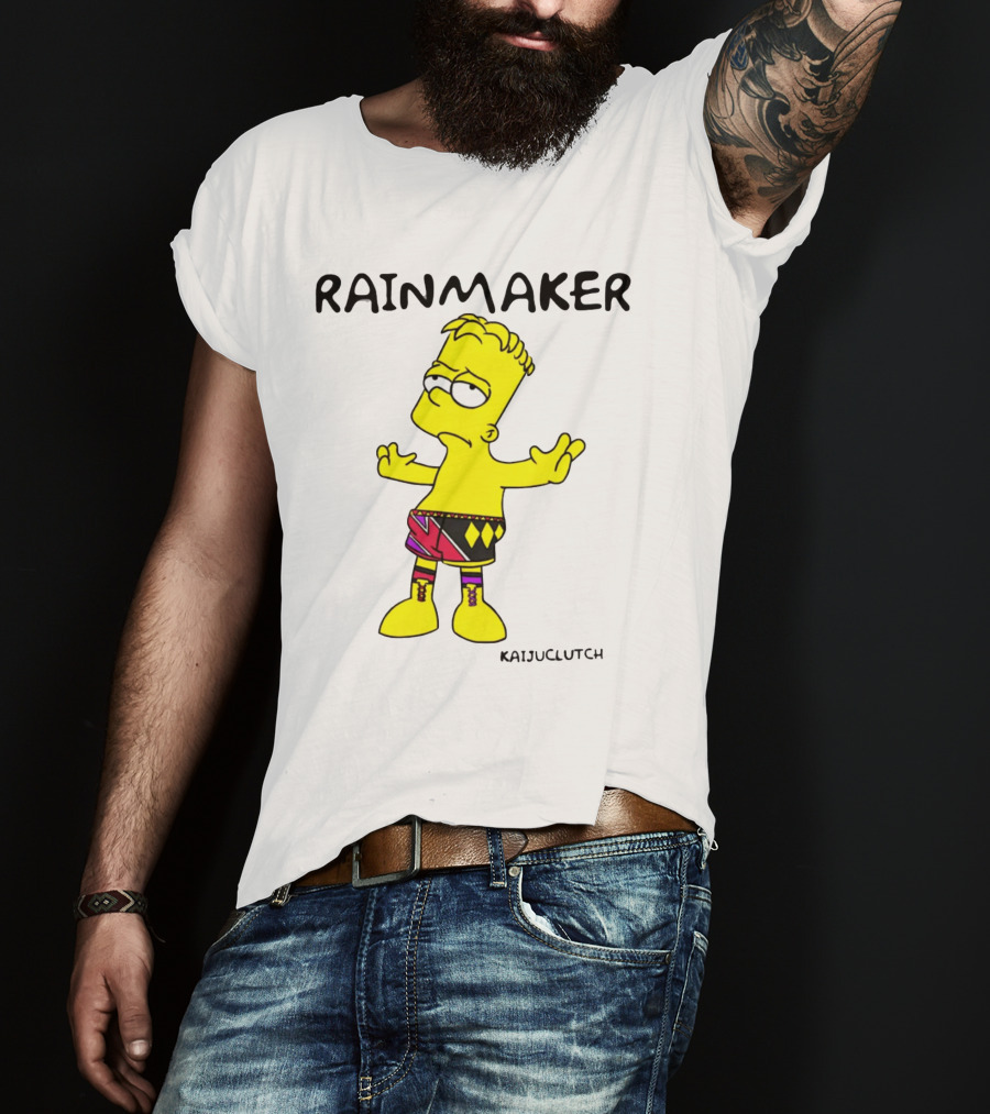 Rainmaker Wrestler Cartoon Character In Colorful Shorts T-Shirt