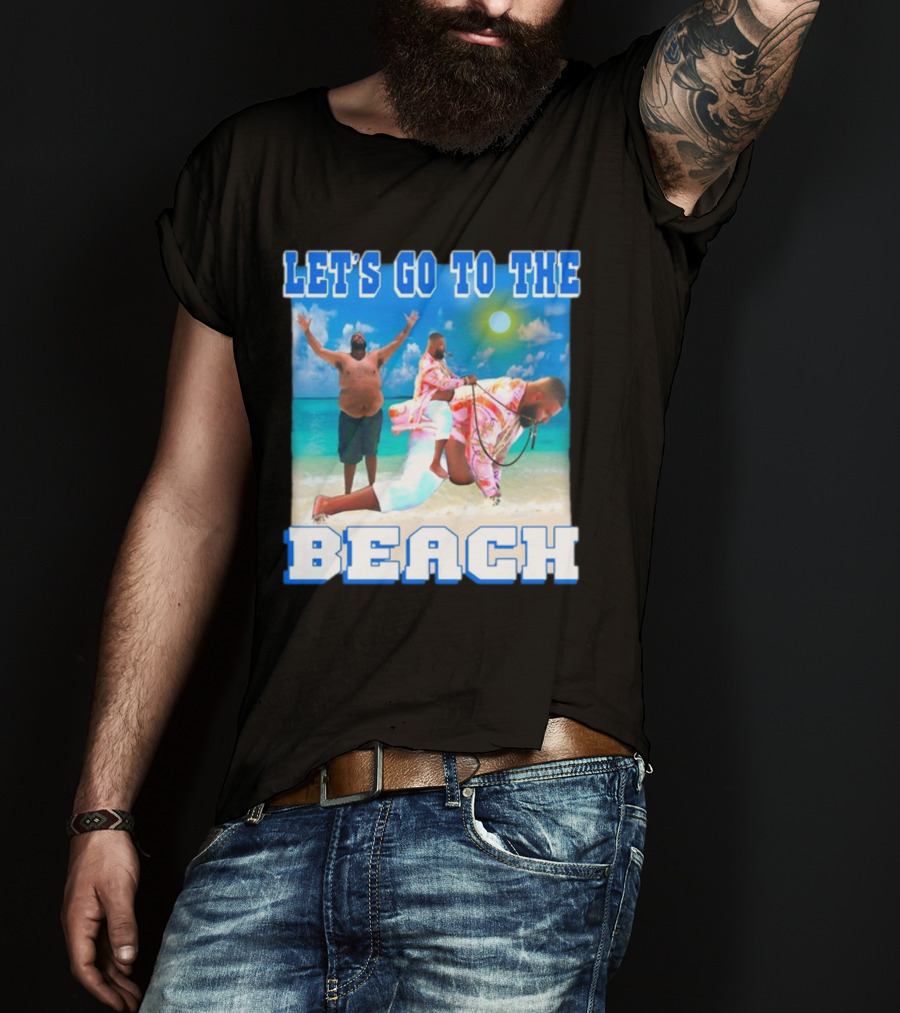 Let's Go To The Beach Dj Khaled Beach Scene With Floating And Joyful Pose T-Shirt