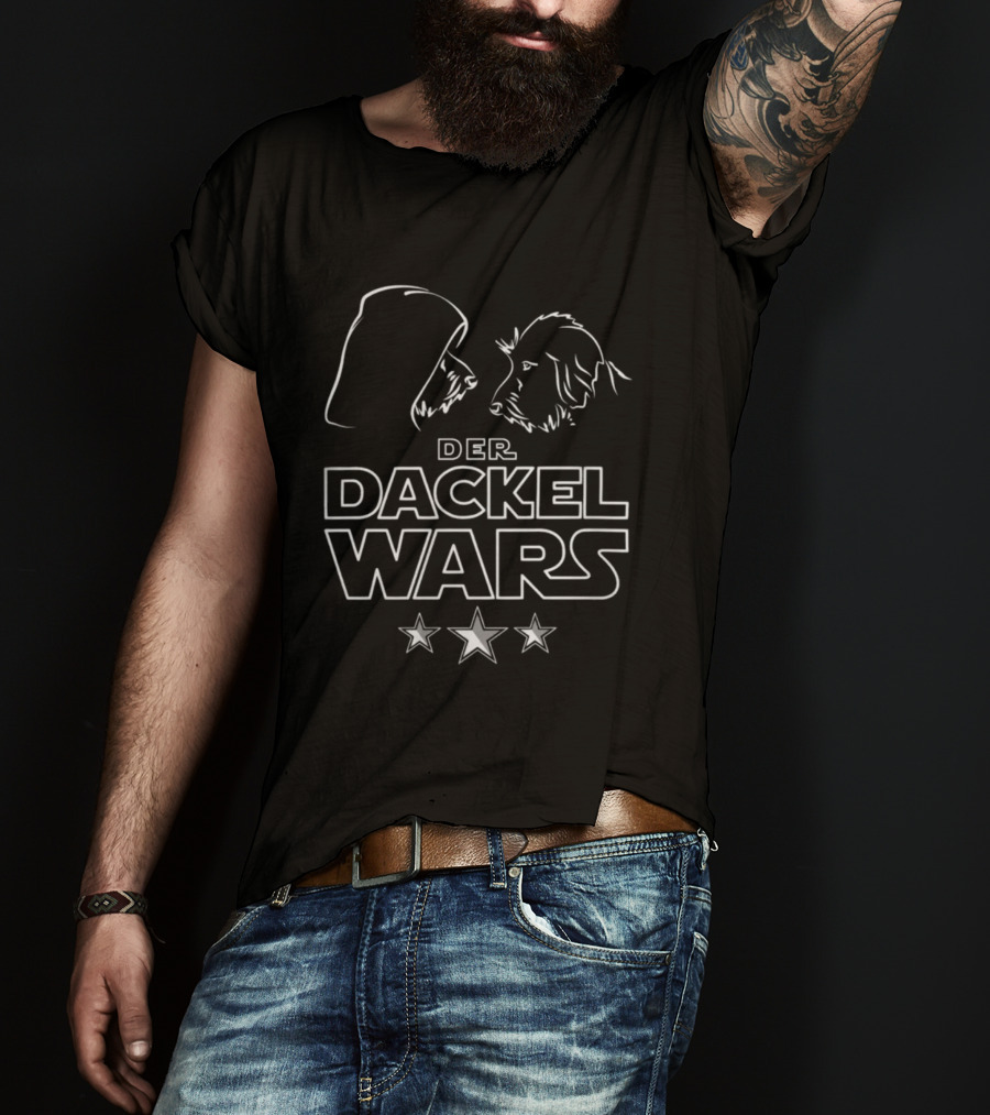 Der Dackel Wars Star Dachshund Battle Scene T-Shirt