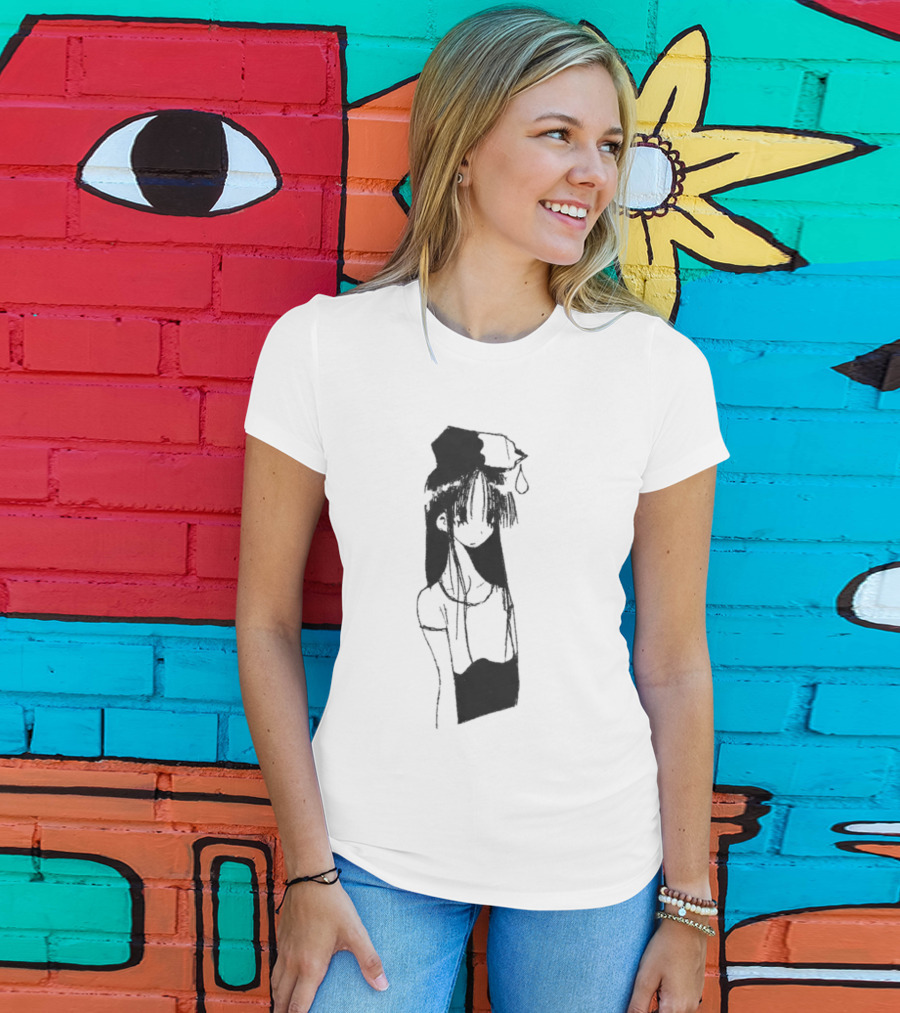 Milk Head Girl Anime Manga Style Oversized T-Shirt