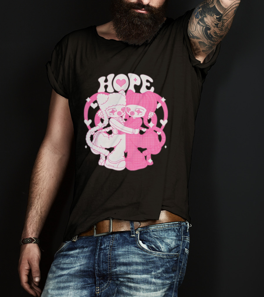 Lizigrace Hope Pink Hearts Embrace T-Shirt