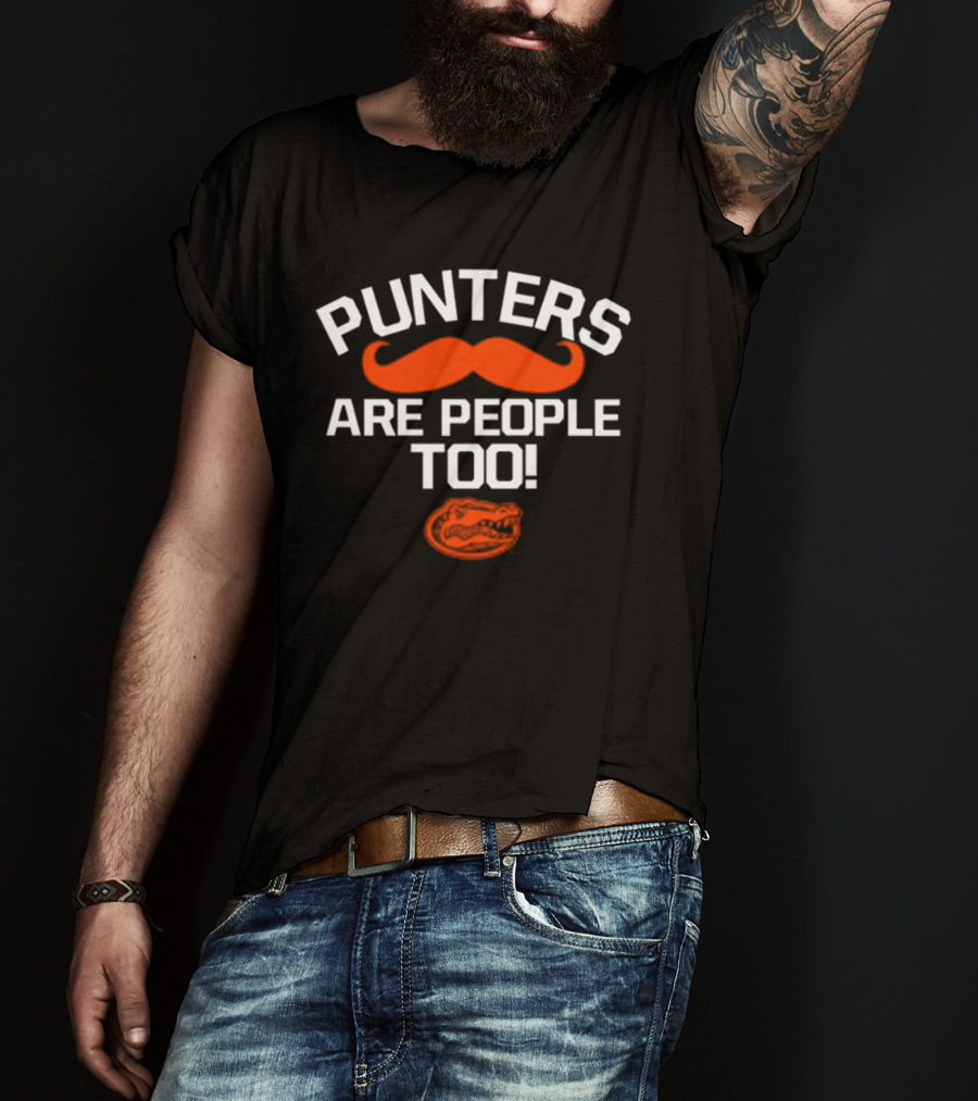 Punters Are People Too Alligator Moustache T-Shirt
