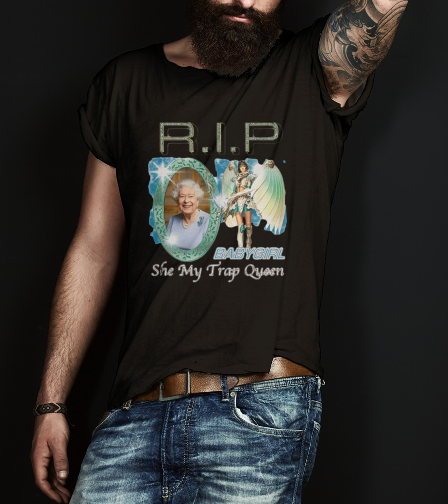 R.I.P Baby Girl She My Trap Queen Angel Wings Mirror T-Shirt