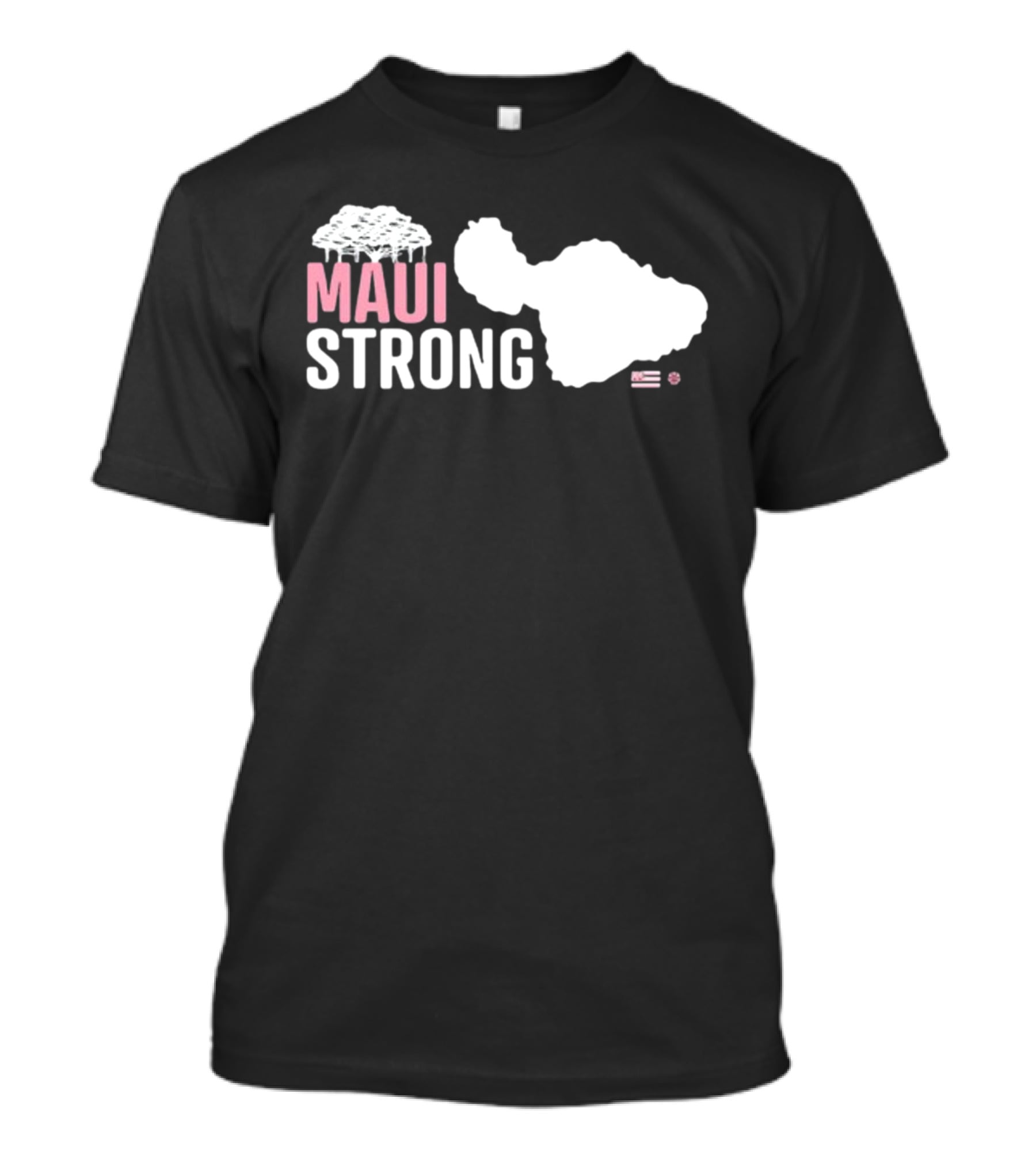 Maui Strong Relief Hawaiian Island Map With Flag T-Shirt