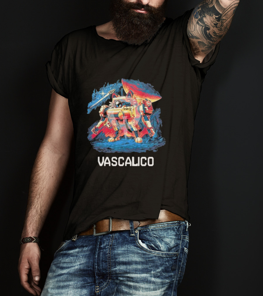 Quakecon + Dallas Pets Alive Vascalico Cat Mech In Cosmic Landscape T-Shirt