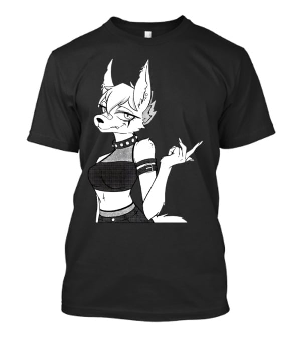 Punk Girl Jackal Attitude Aesthetic T-Shirt