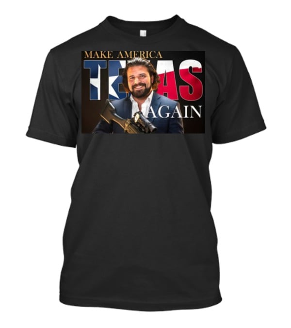 TheAKGuy Make America Texas Again Patriotic Man With Gun And Texas Flag T-Shirt