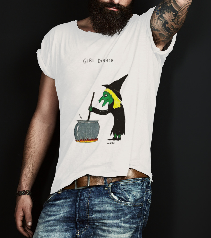 Matt Gray Girl Dinner Witch Cauldron Brewing T-Shirt