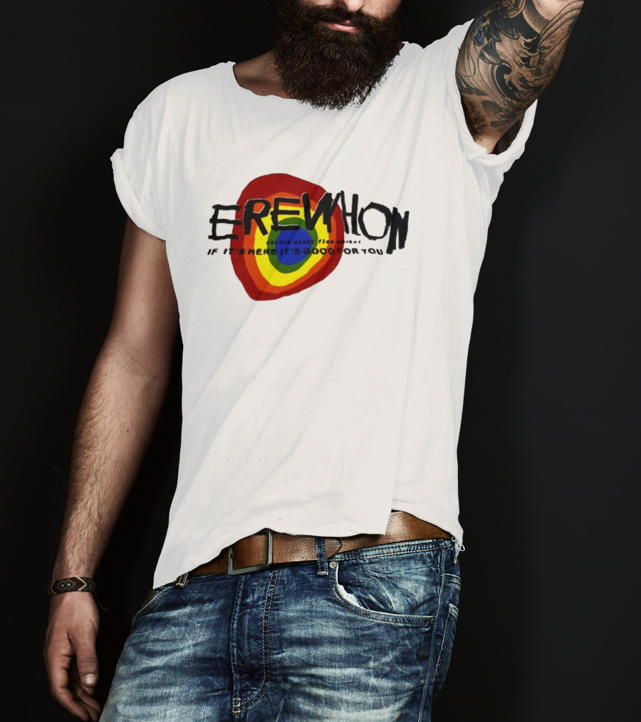 Erewhon Cactus Plant Flea Market If It's Here It's Good For You Rainbow Circle T-Shirt