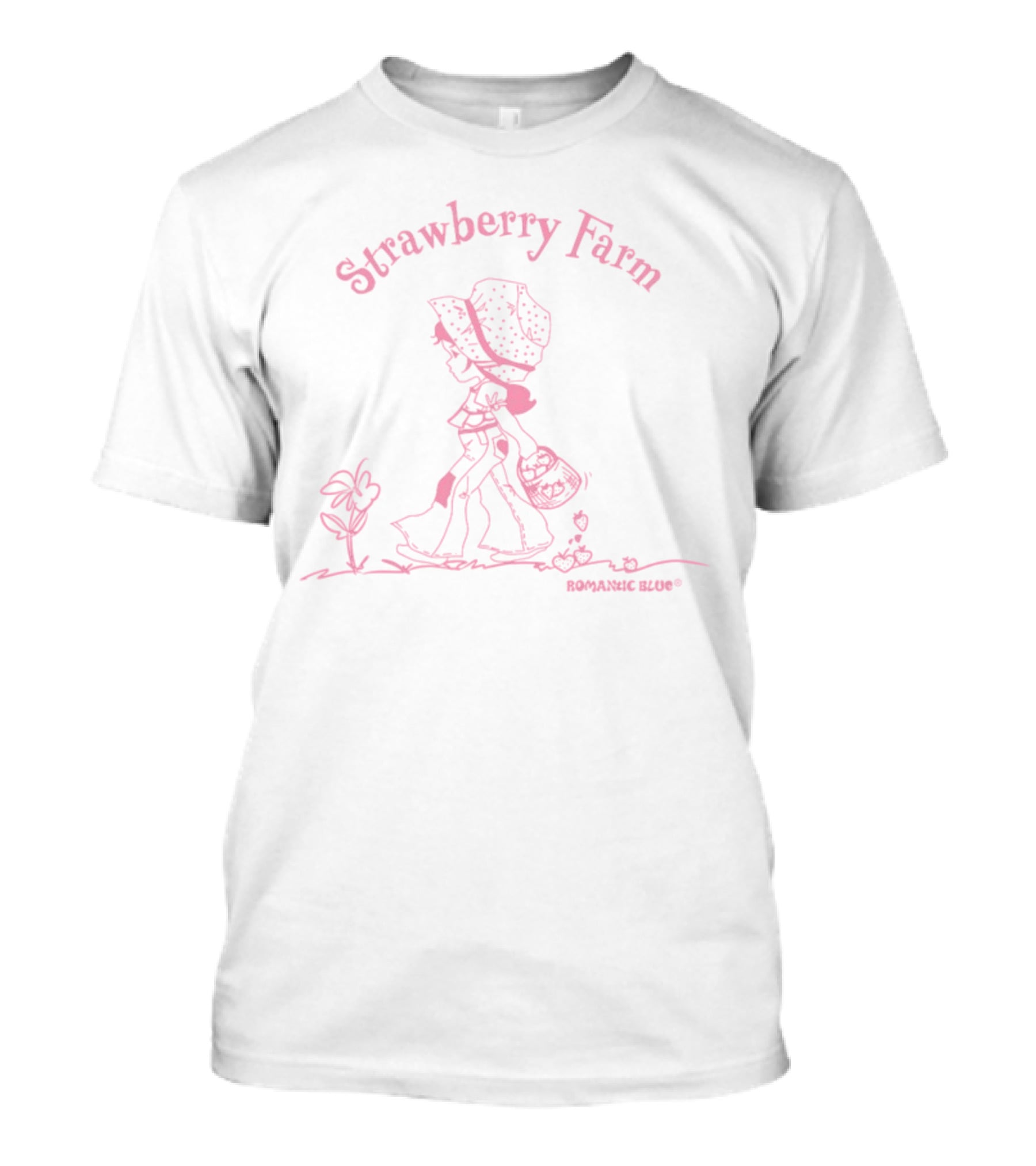 Strawberry Farm Romantic Blue Vintage T-Shirt