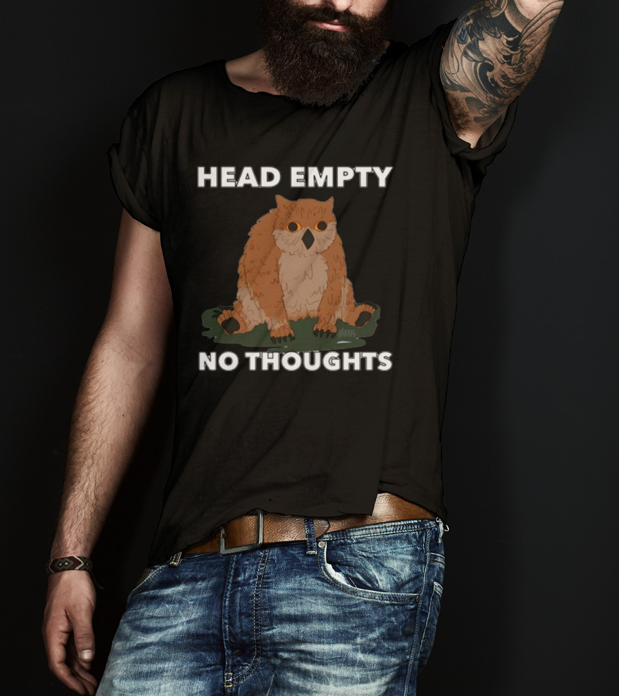 Elvengraces Head Empty No Thoughts Owl Image T-Shirt