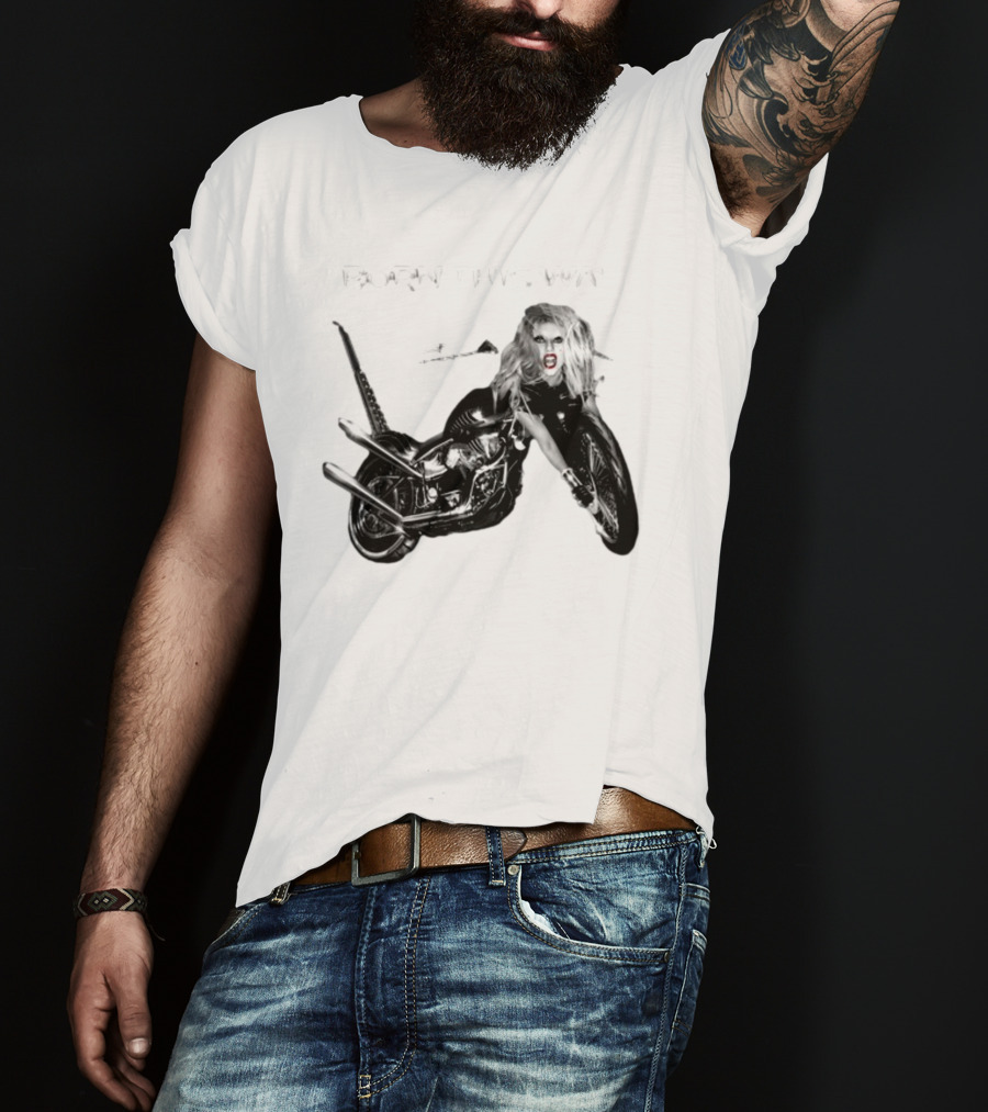 Born This Way Album Motorcycle Lady Gaga T-Shirt