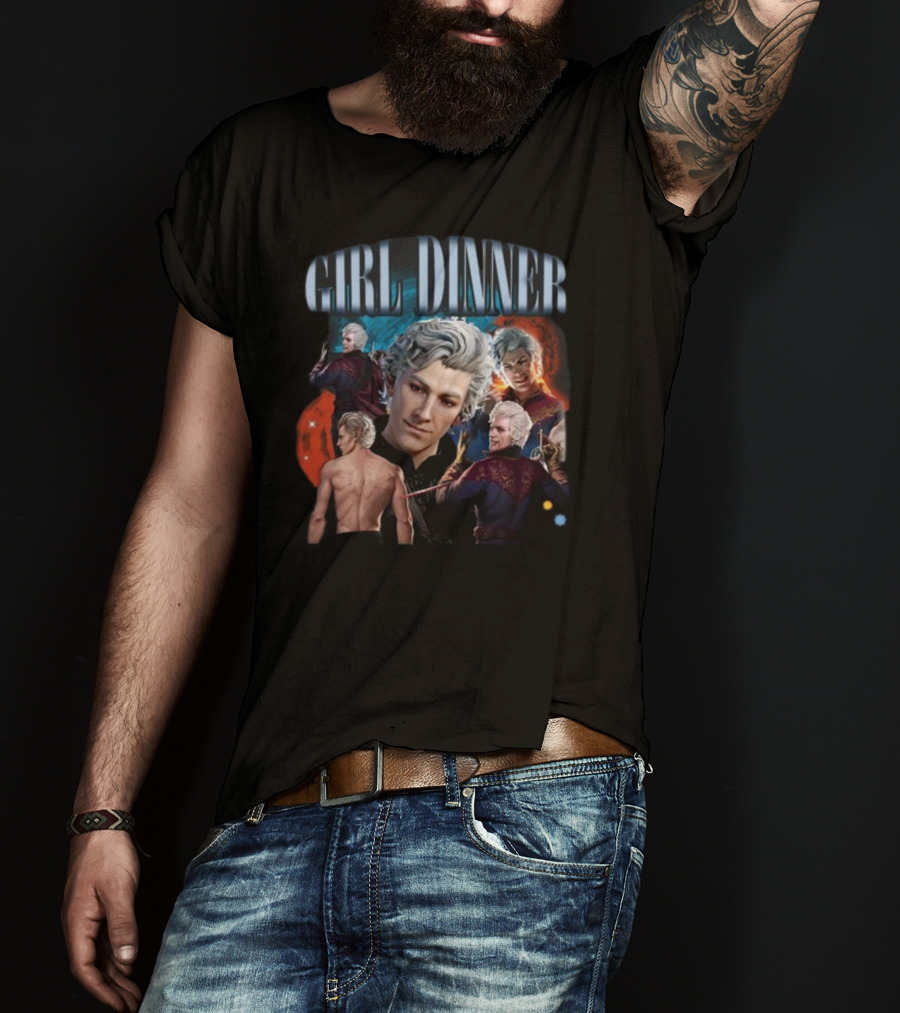 Girl Dinner Astarion Baldur's Gate 3 Character Collage T-Shirt