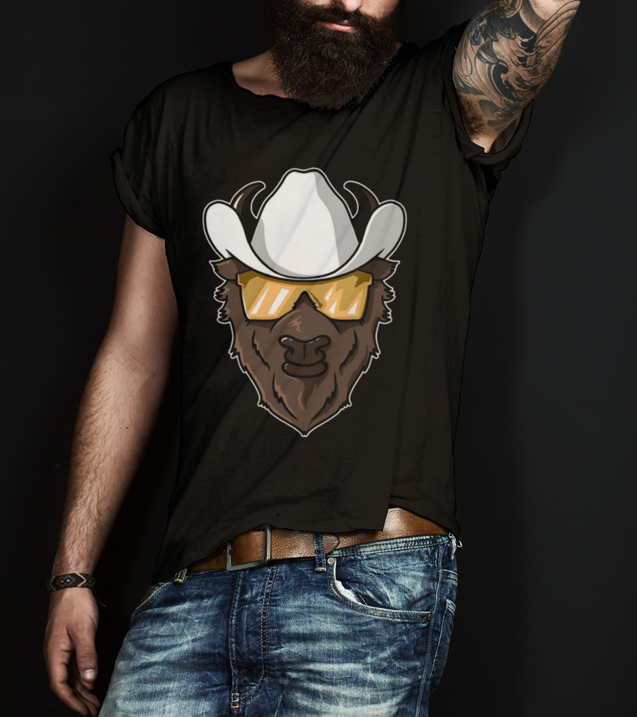 Colorado Buffalo Cowboy Hat And Sunglasses T-Shirt