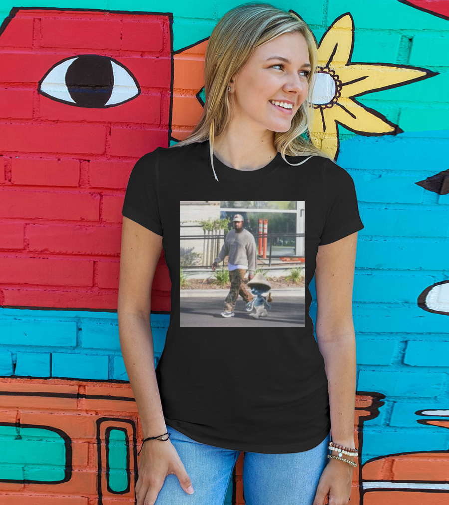 Kanye West Walking With Smurfcat Collaboration Content T-Shirt
