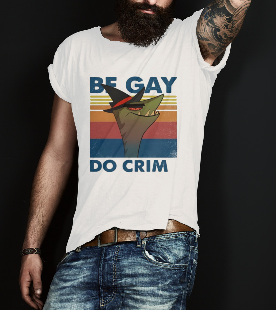 Helluva Boss Be Gay Do Crime Retro Style Snake In Hat T-Shirt