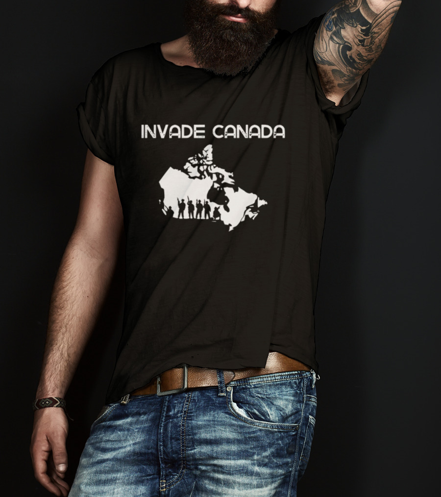 INV4DE CANADA Silhouette Map Parody With Figures T-Shirt