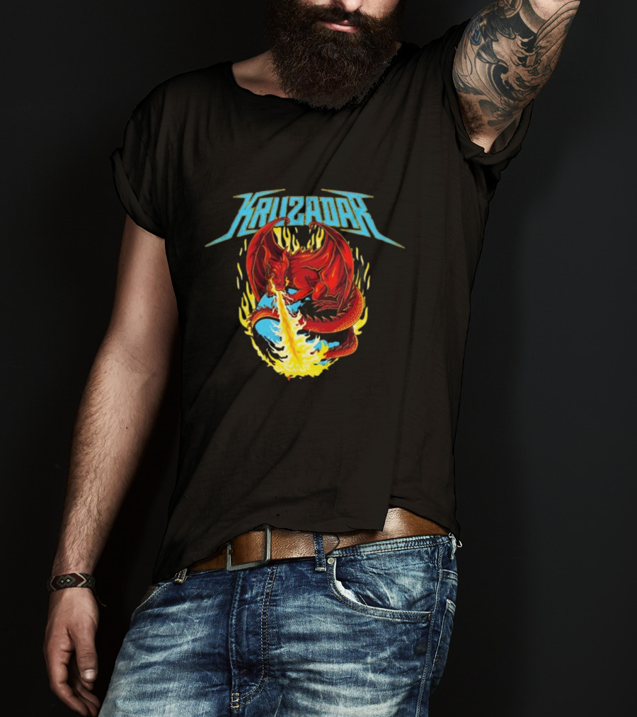 Kruzadar Dragon Flame Burst Bandshirt T-Shirt