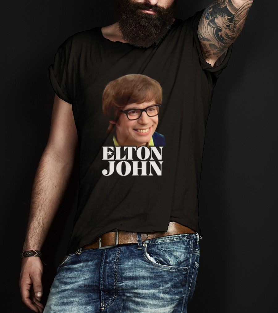 Shitheadsteve Elton John Austin Powers Face Mashup T-Shirt