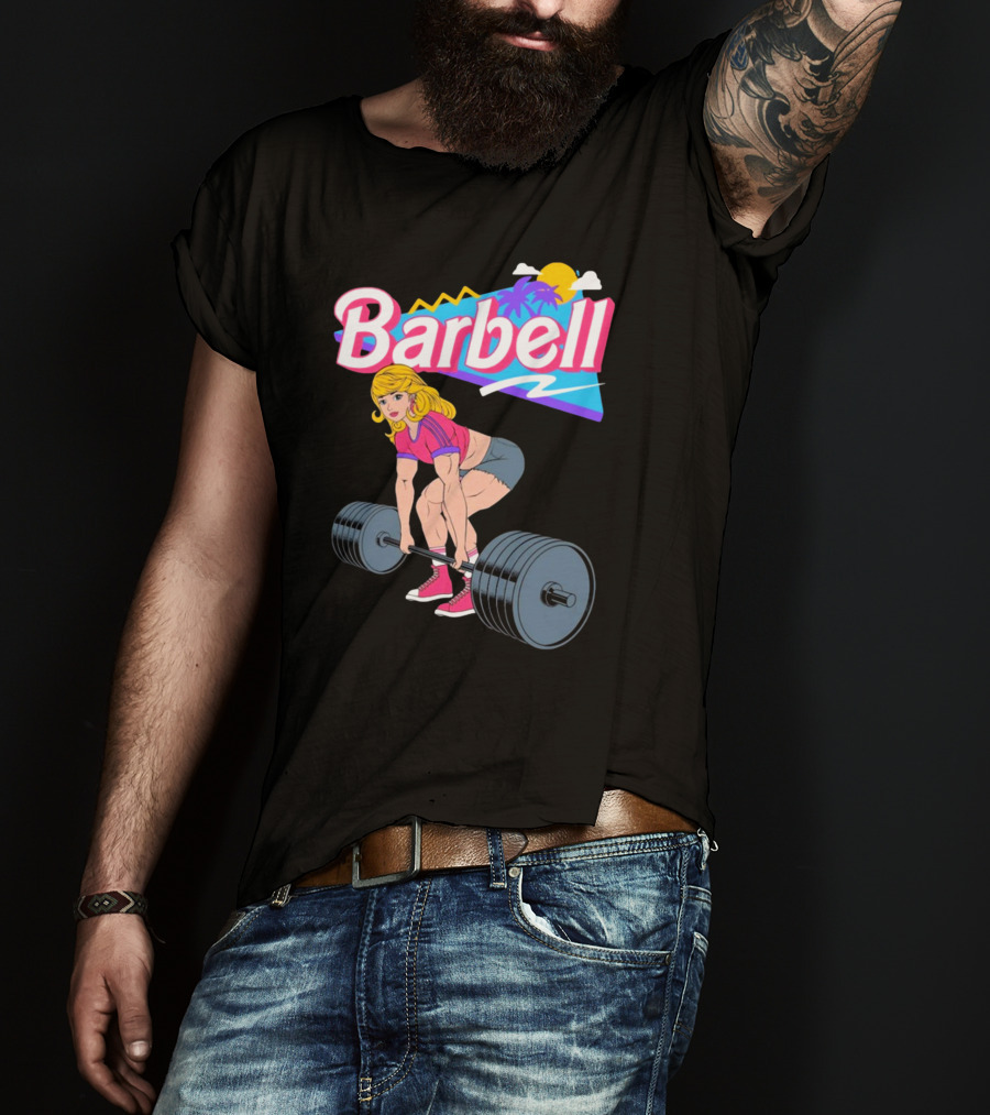 Raskolapparel Barbell Barbie Retro Workout Vibes T-Shirt