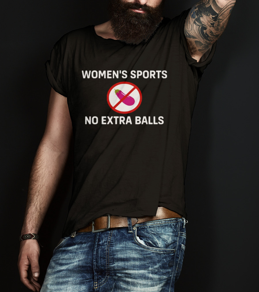 Women's Sports No Extra Balls Eggplant Emoji Prohibition T-Shirt