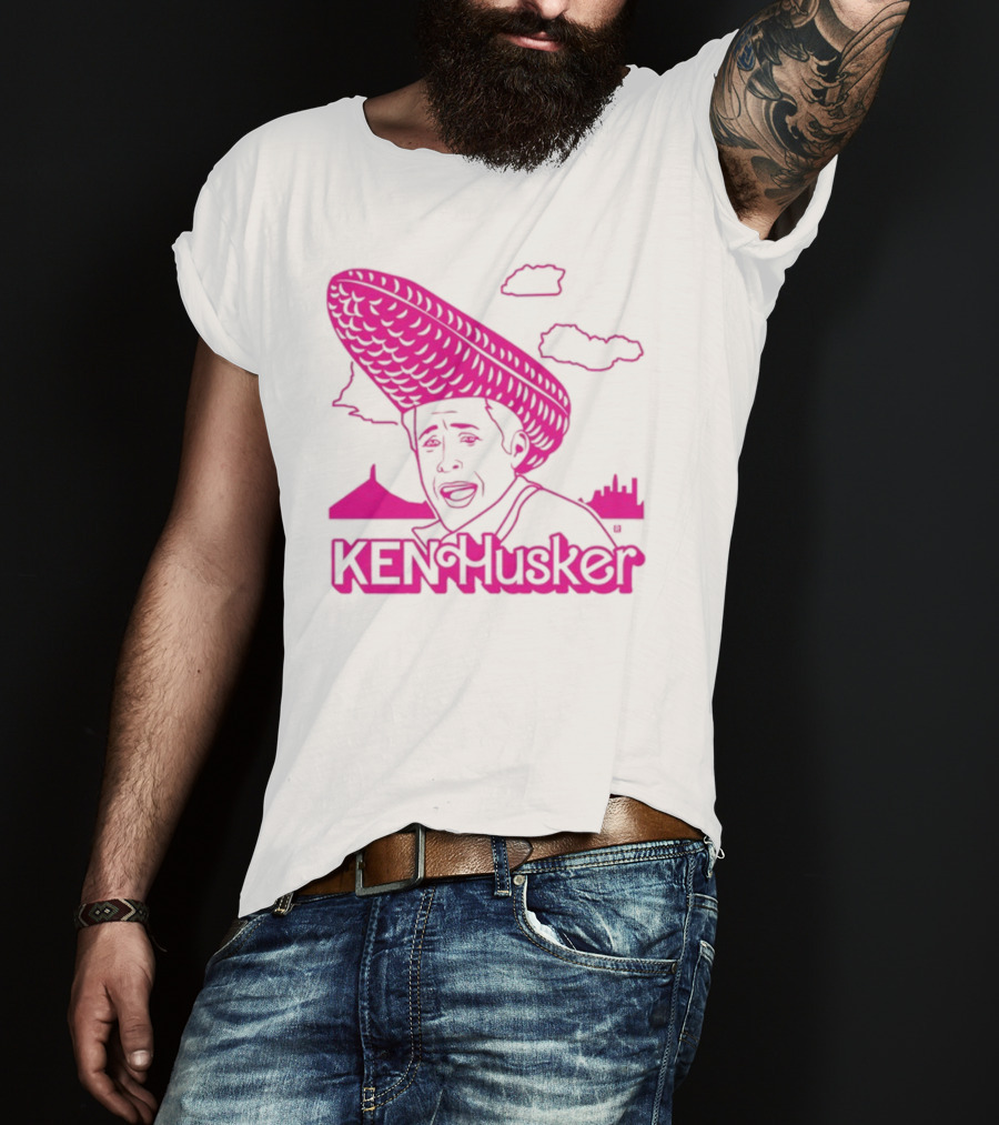 Ken Husker Corn Hat City Skyline T-Shirt