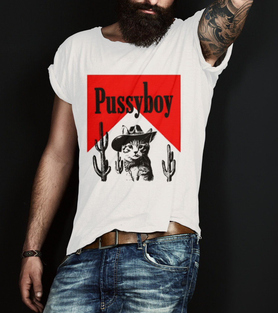 Pussyboy Cat Cactus Cowboy Hat Ezra Miche T-Shirt