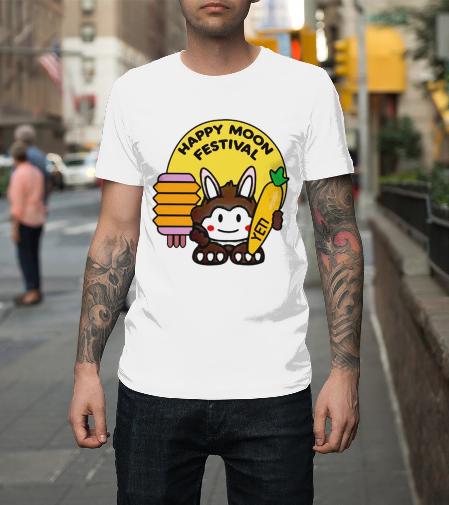 Rockstar Games Happy Moon Festival Yeti Lantern Rabbit T-Shirt