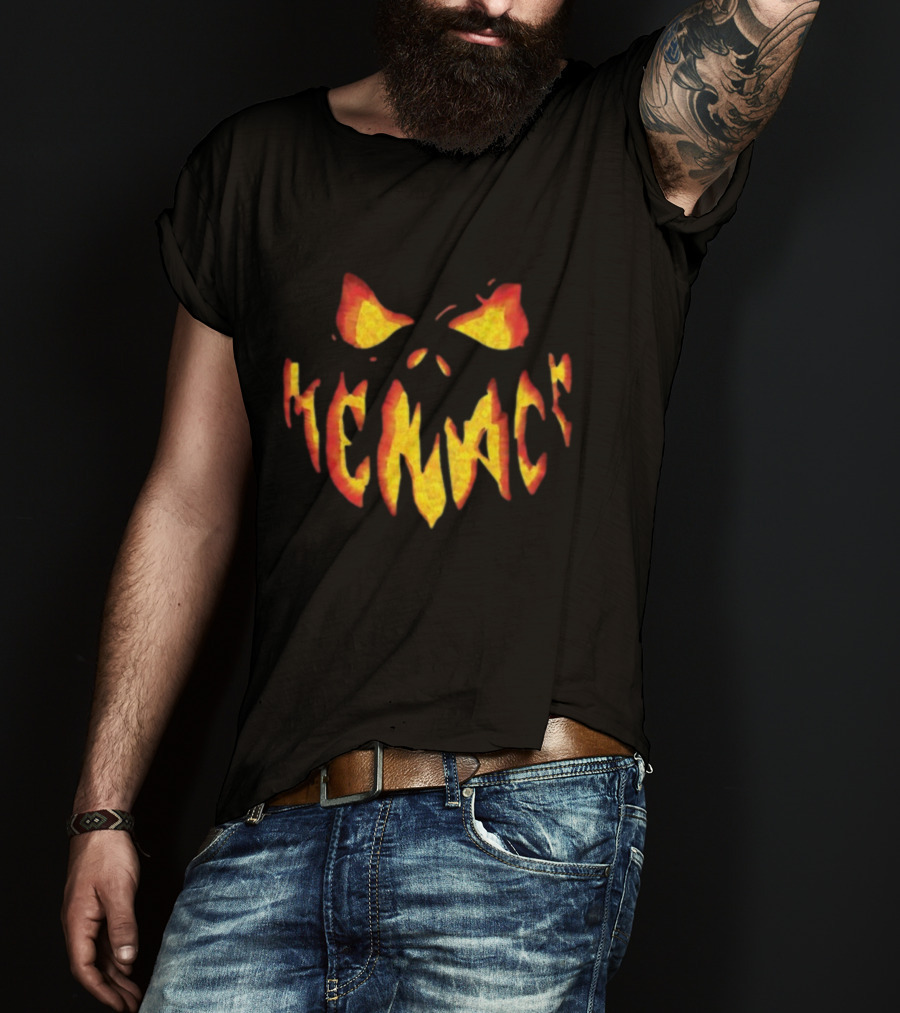 Bam Menace Pumpkin Face Halloween T-Shirt