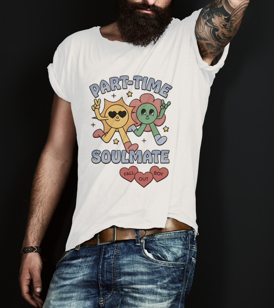 Part-Time Soulmate Fall Out Boy Hearts And Happy Flowers T-Shirt