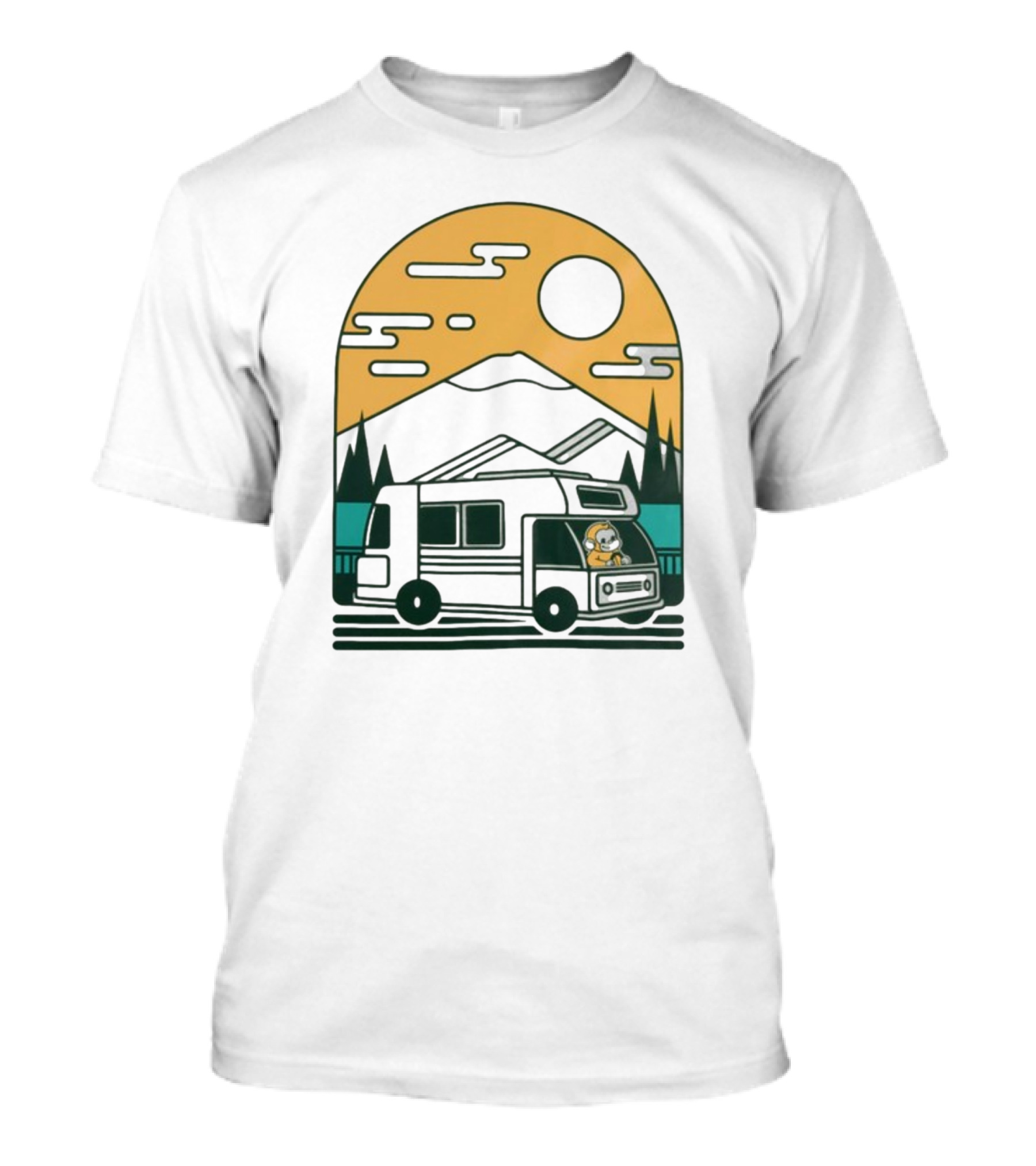 Cdawgva Road Trippin Camper Adventure Under A Mountain Sunrise T-Shirt