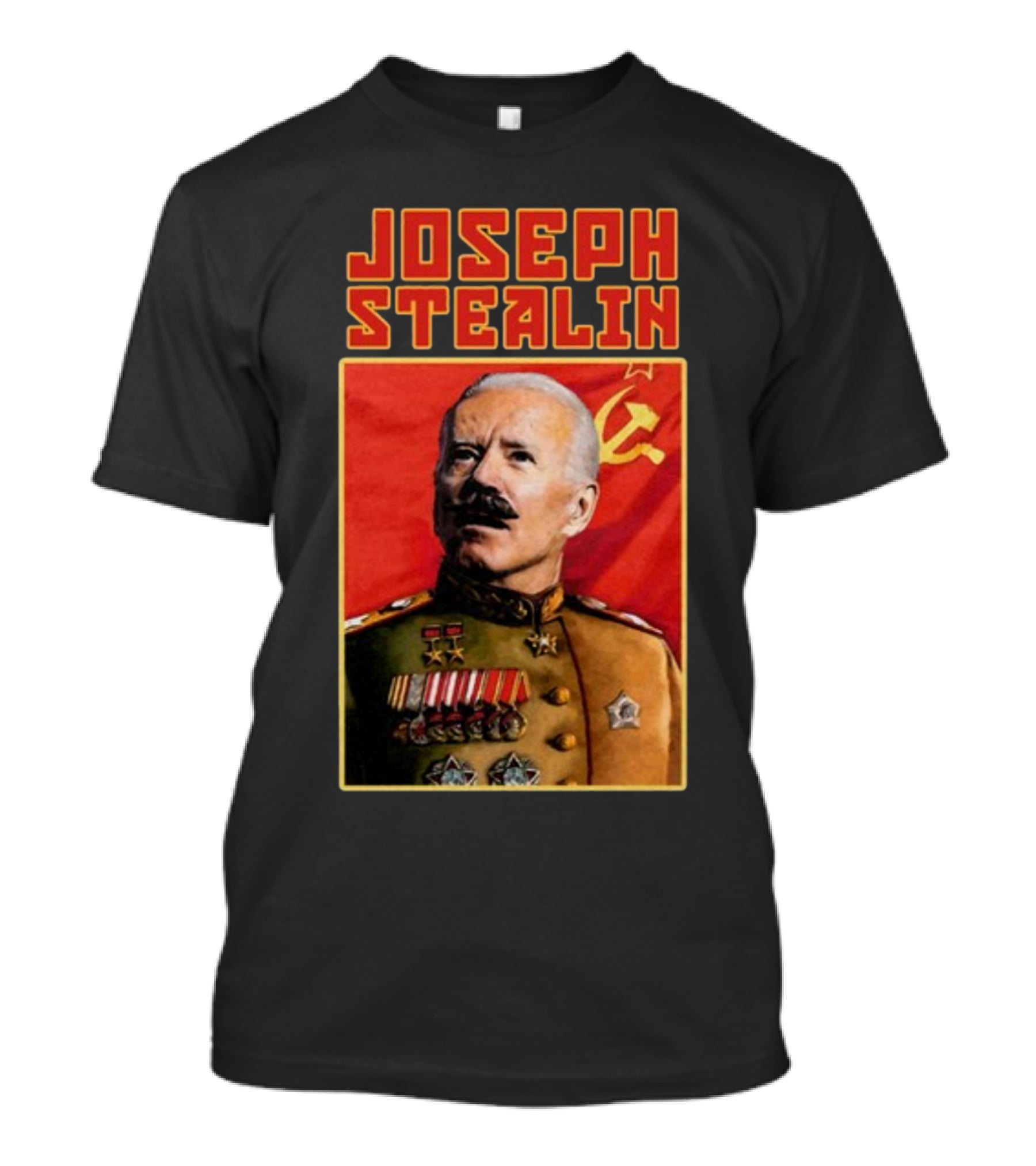 Joseph Stealin Soviet Parody Stalin Uniform Red Flag T-Shirt