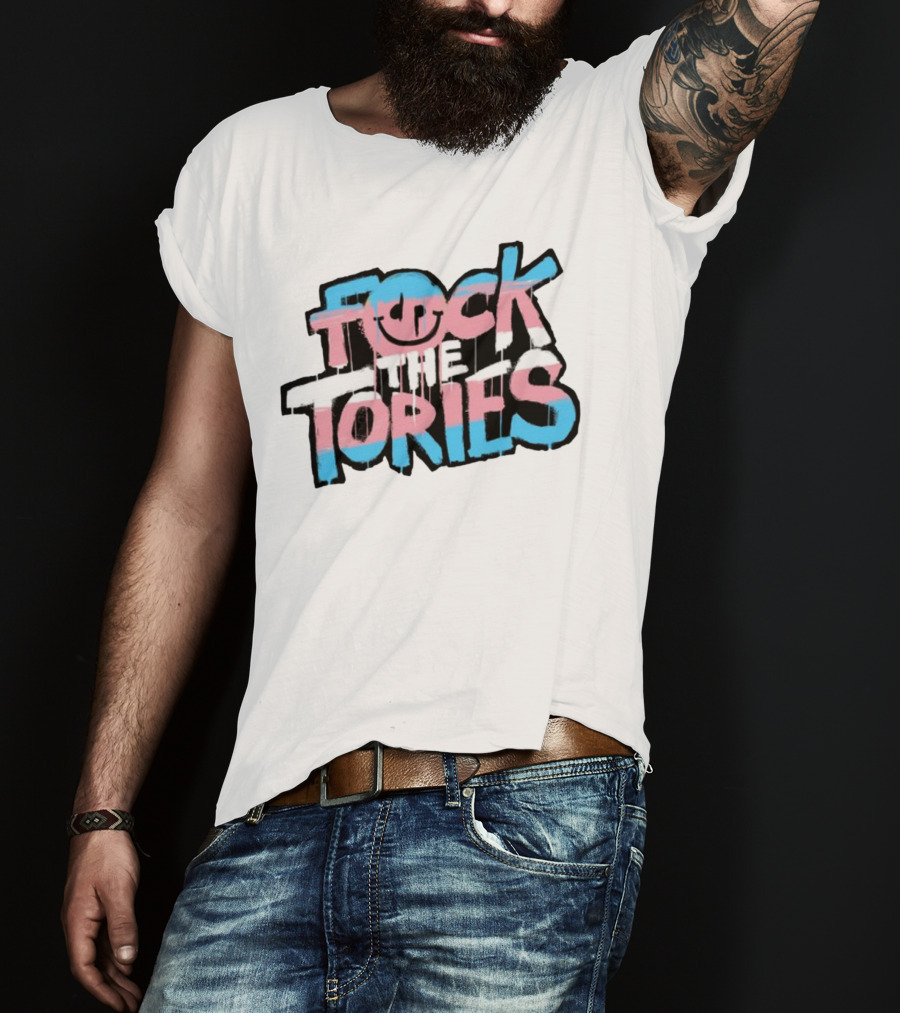 Fock The Tories Trans Flag T-Shirt