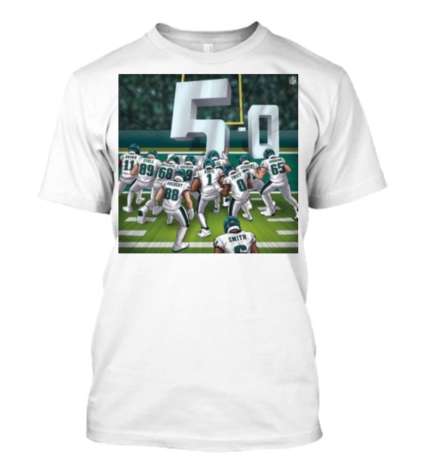 Jalen Hurts Brotherly Shove 5-0 Eagles Victory T-Shirt