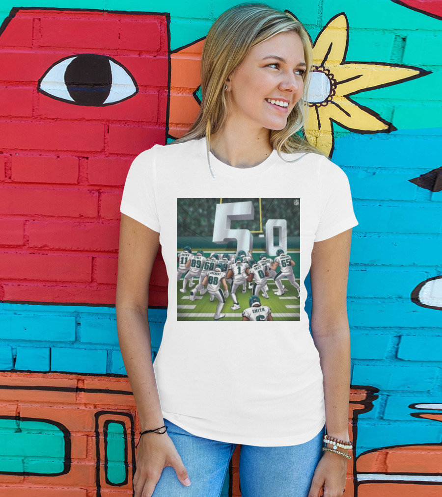 Jalen Hurts Brotherly Shove 5-0 Eagles Victory T-Shirt