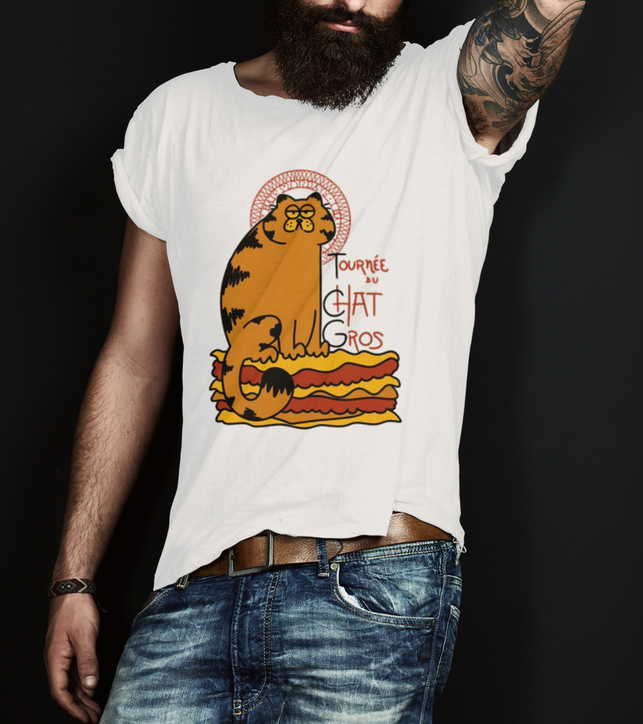 Tournée Du Chat Gros Garfield Art Nouveau T-Shirt