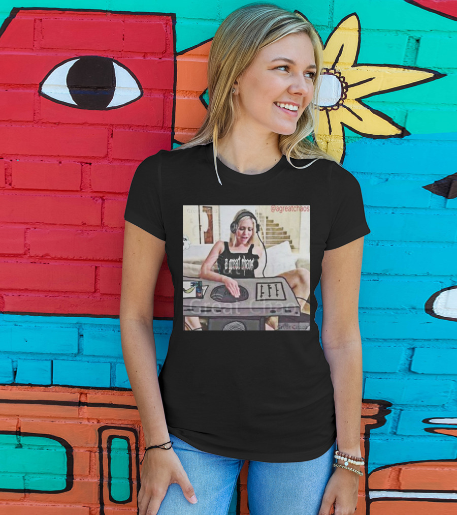 A Great Chaos DJ Mixing Beats At Home Console T-Shirt