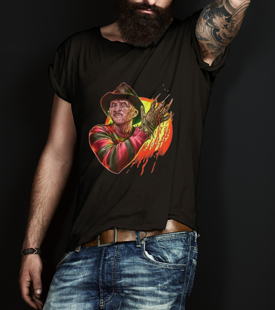 Frightrags Freddy Krueger Claws Rainbow Slashed T-Shirt