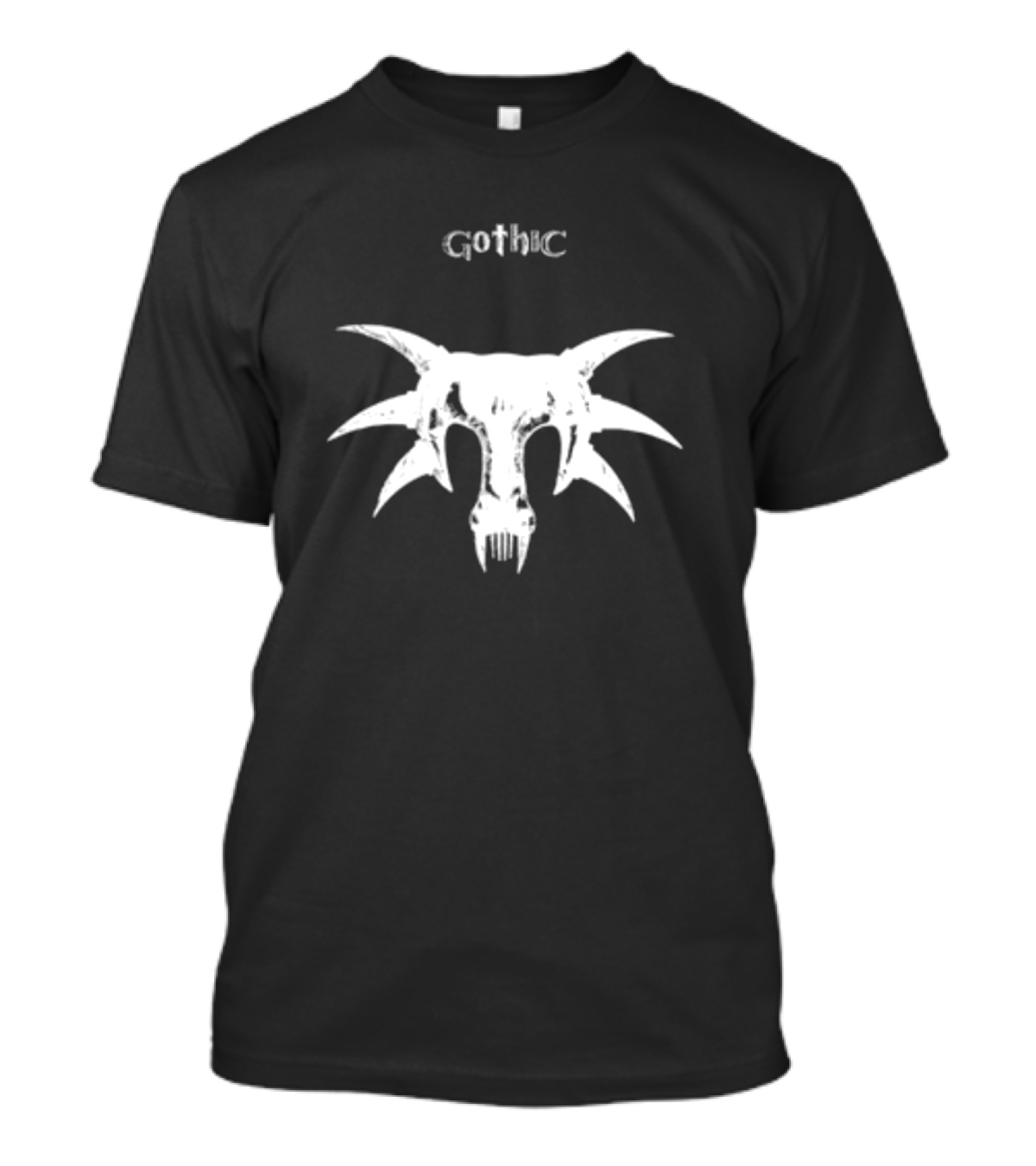 Gothic Skull Tribal Horns Mask T-Shirt