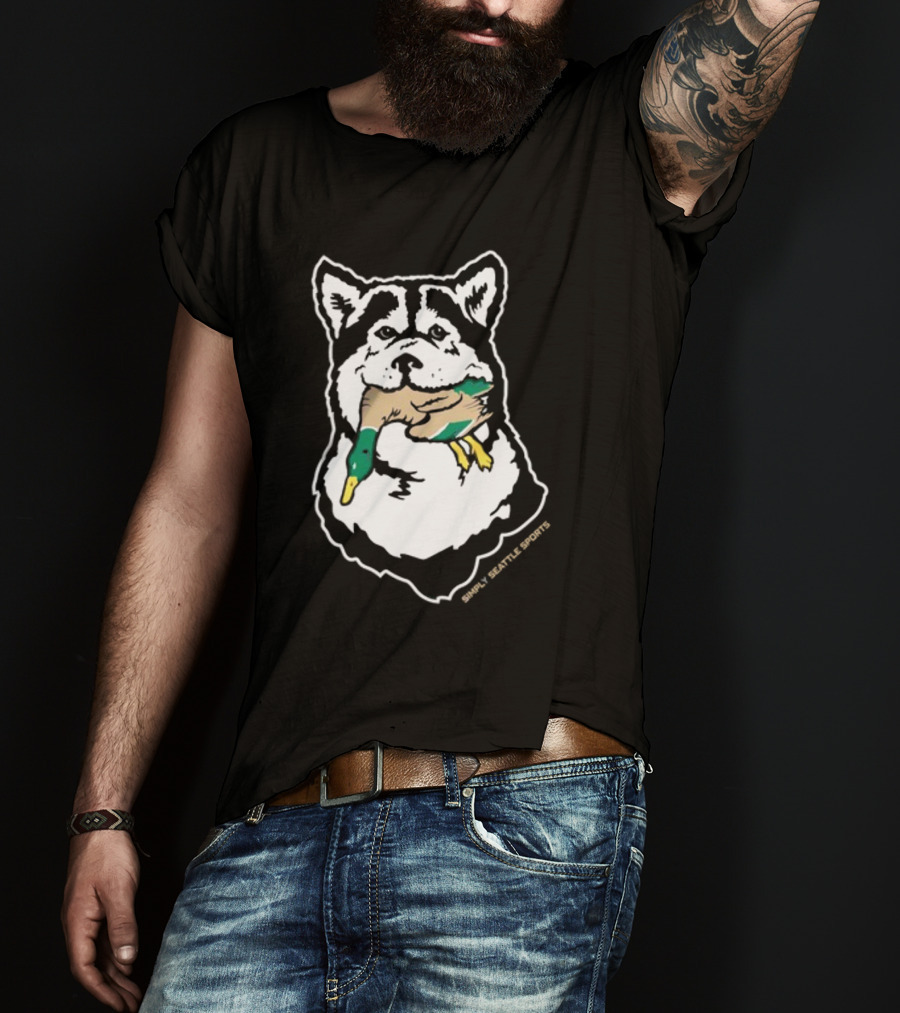 Simply Seattle Sports Duck Hunting Husky T-Shirt