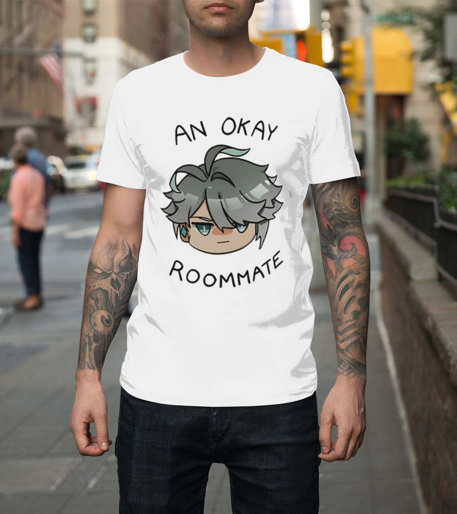 An Okay Roommate Anime Style Character Face T-Shirt