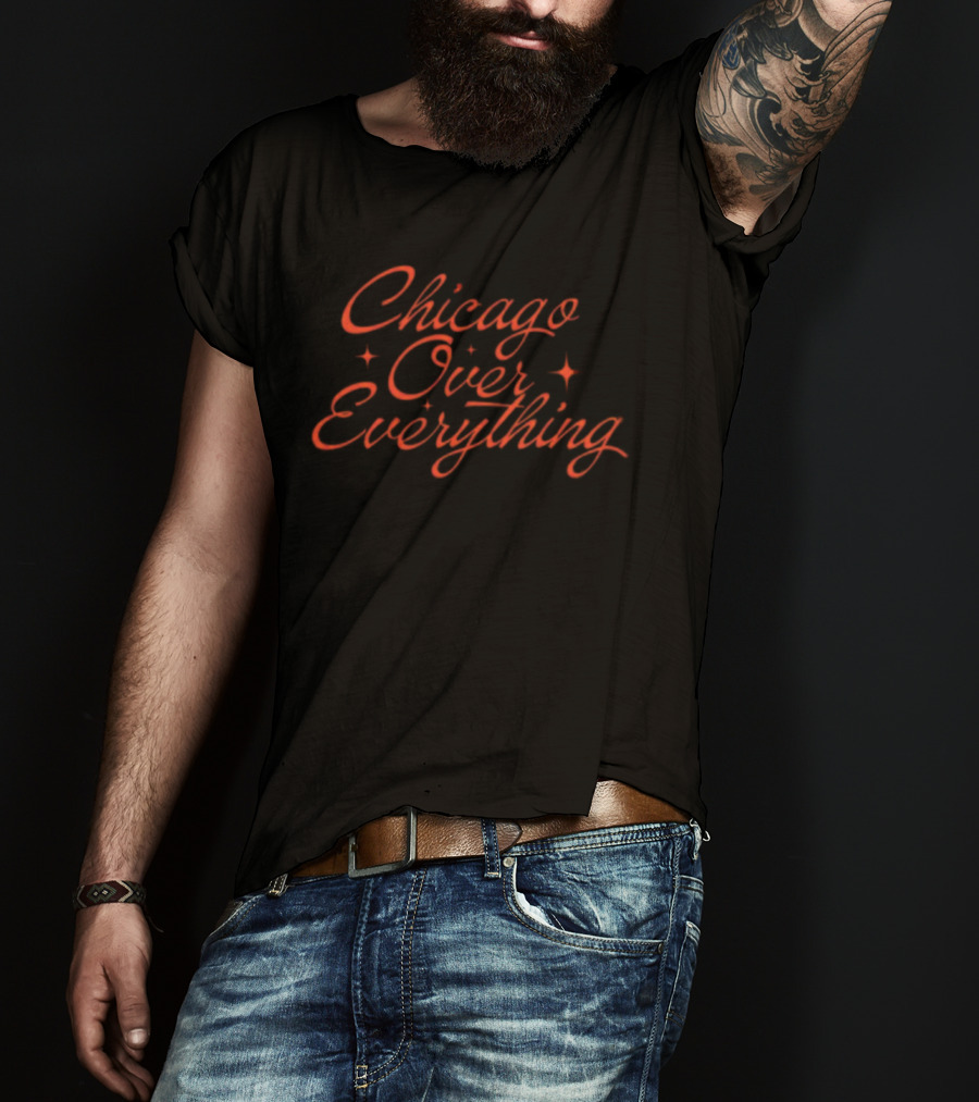 Chicago Over Everything Retro Script T-Shirt